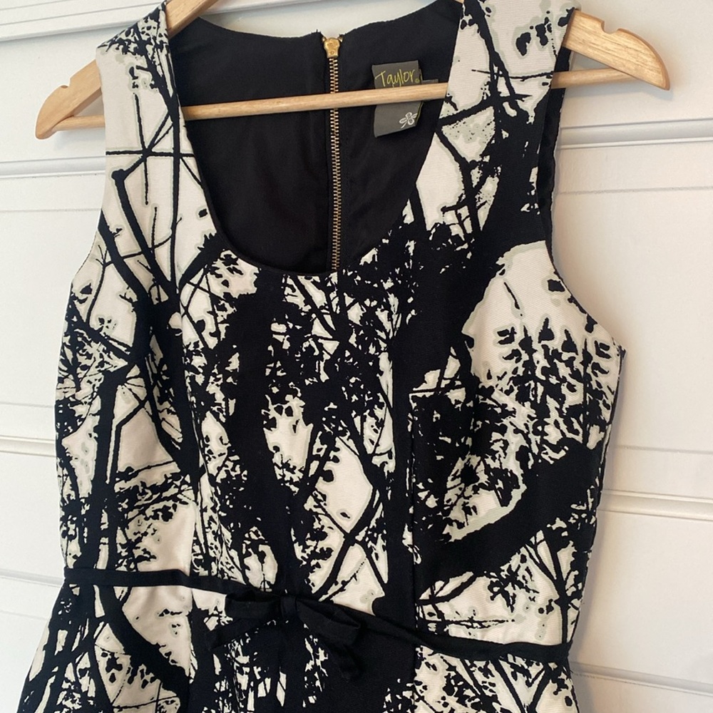 Sleeveless back zip dress, bowtie at waist. - Picture 2 of 4